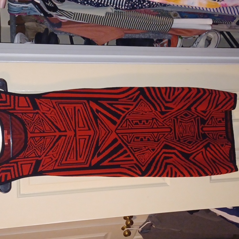 Red and black dress